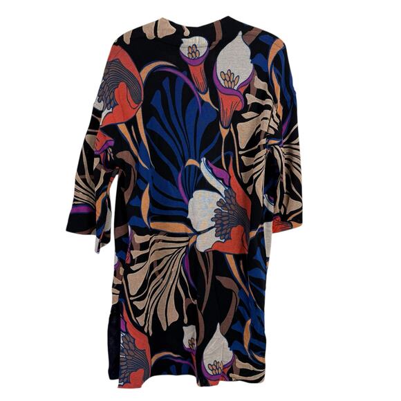 Chico's Womens Open Cardigan Sweater Size 1 (US M/8) Abstract Floral Artsy - Picture 6 of 8